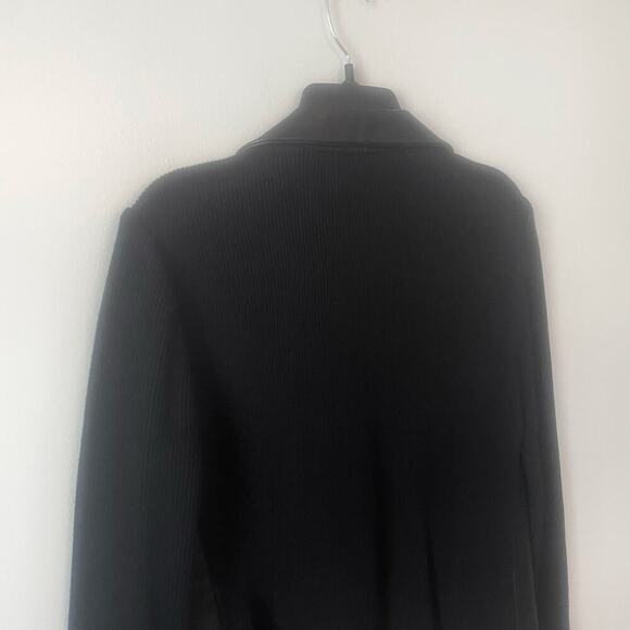 Lafayette 148 New‎ York Leather Merino Wool Mix Black Jacket Size 6 - Picture 4 of 6